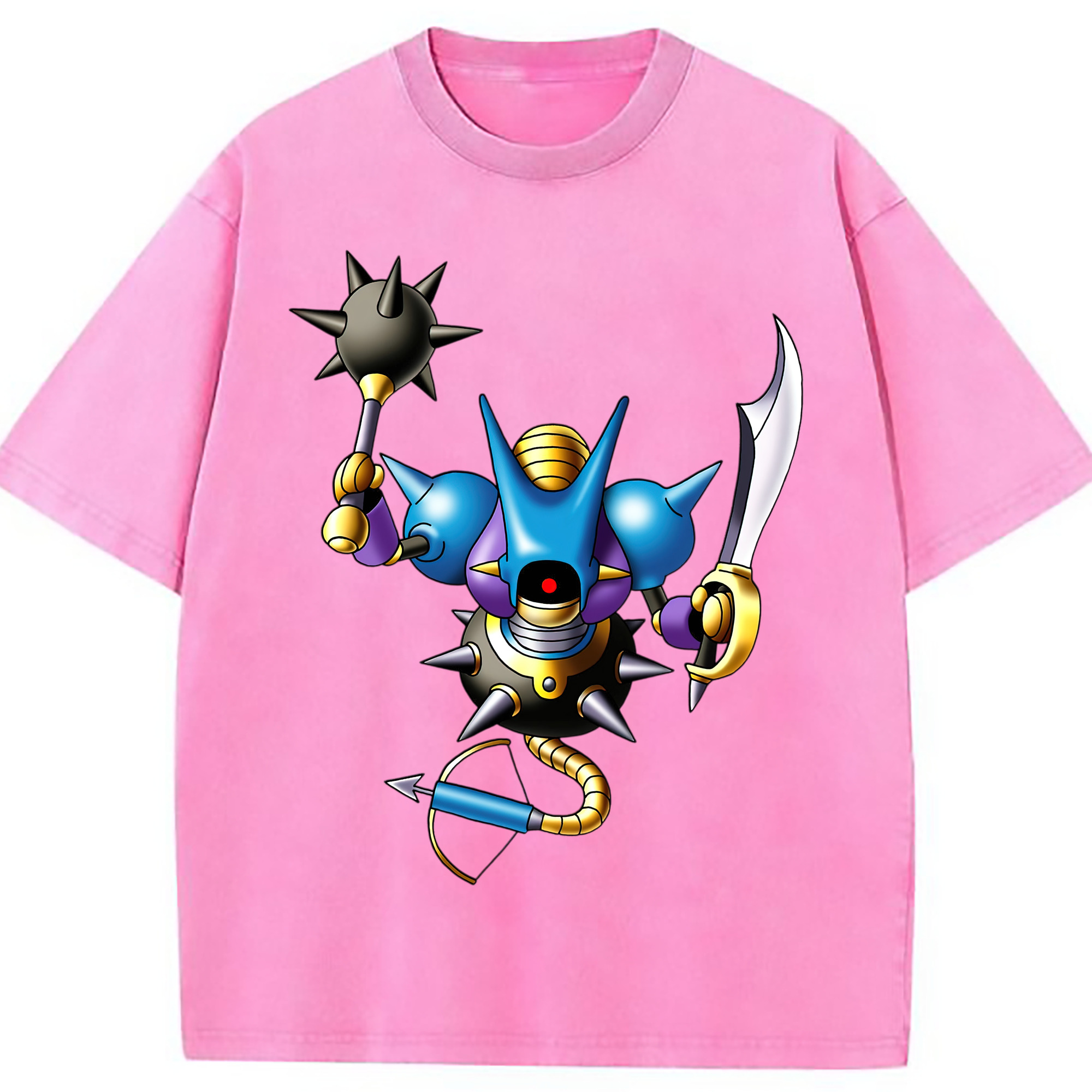 （画像用） ドラゴンクエスト Doragon Kuesuto Dragon Quest 綿100% ヴィンテージ風 半袖Tシャツ（フロントプリント）